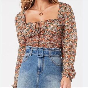 MinkPink Fleetwood Floral Chiffon Top Size Extra Small